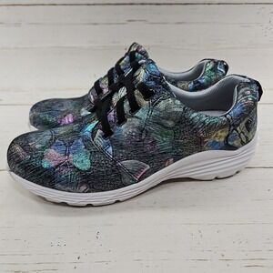 Nurse Mates Align Velocity Sneaker Shoes Womens Size 10W Metallic Butterflies